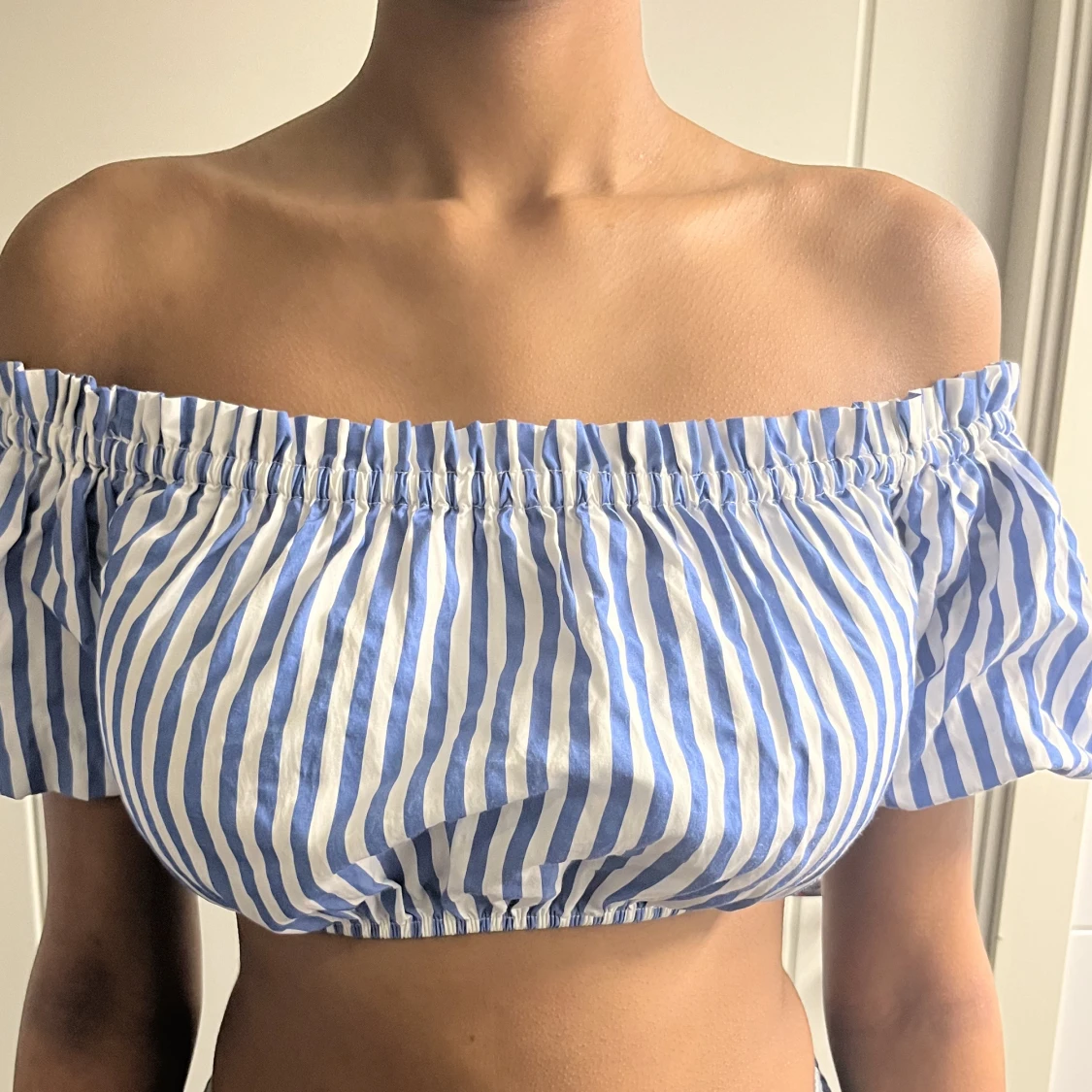 Randig off shoulder topp