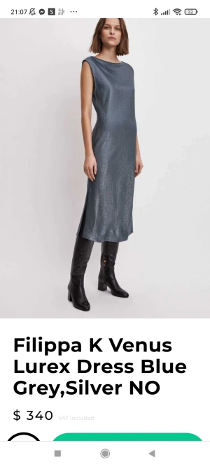 FILIPPA K KLÄNNING  - Helt ny. Lapp kvar.  Storlek 34 men är som en S.  Ordinarie pris : 3100kr  Mitt pris : 1000 kr  Perfekt till nyår 