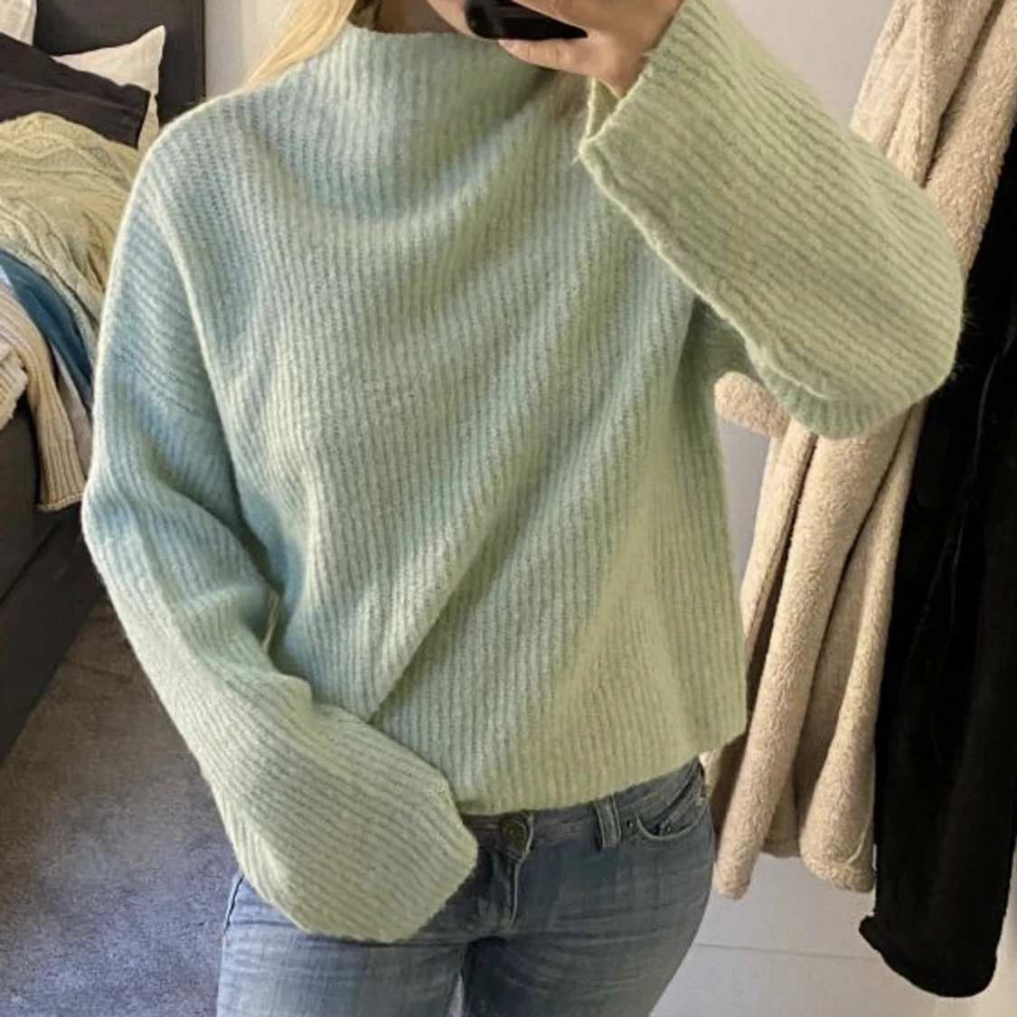 ljusgrön stickad tröja 