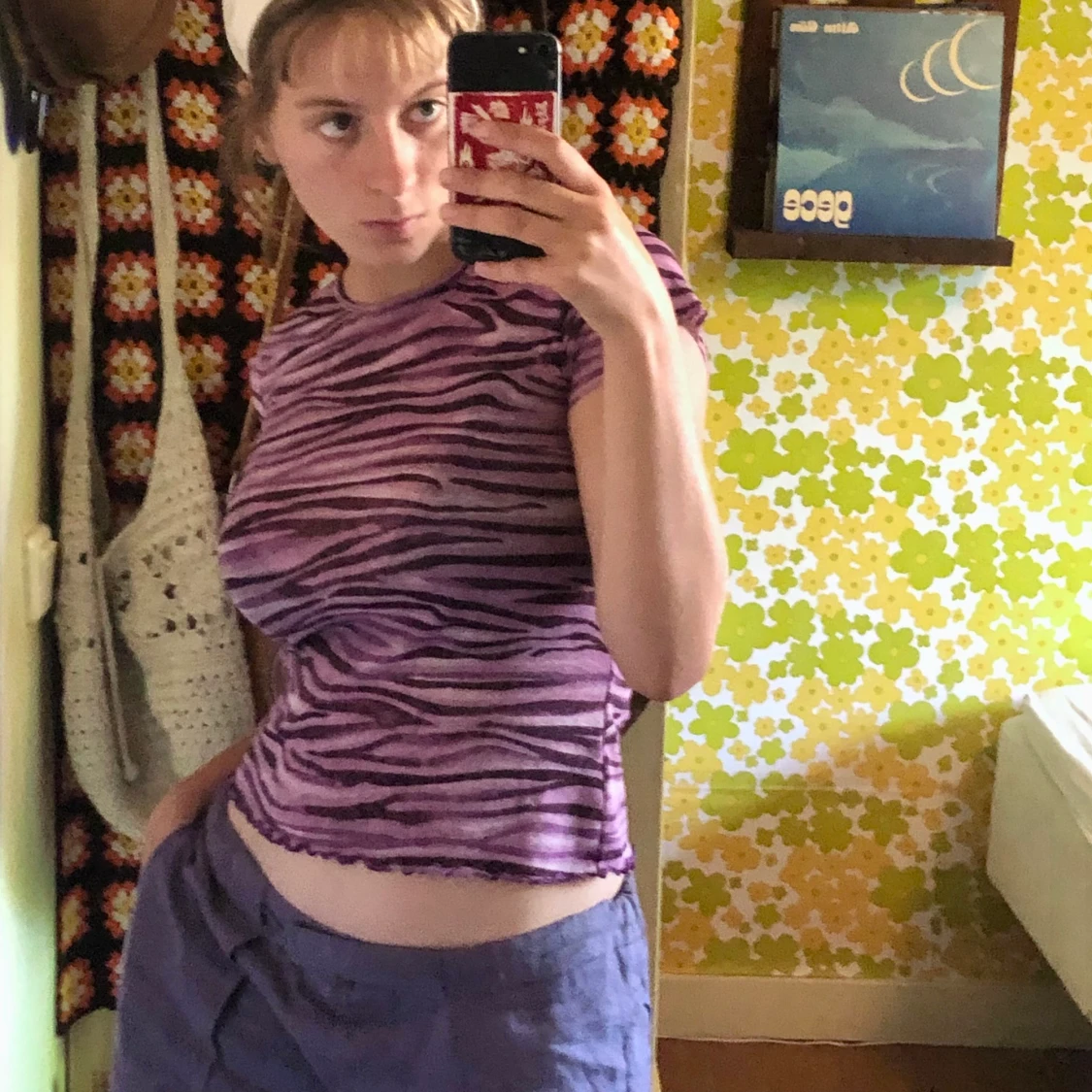 Lila mönstrad croptop - 90