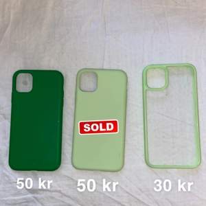 Säljer 3 olika gröna skal som passar till iPhone 11! Priset står i bilden. Du står för frakten! 