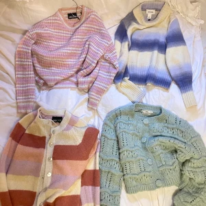  Koftor,stickade tröjor  - Massa färgglada koftor och stickade tröjor som är knappt använda   skriv för mer bilder😊. 200styck