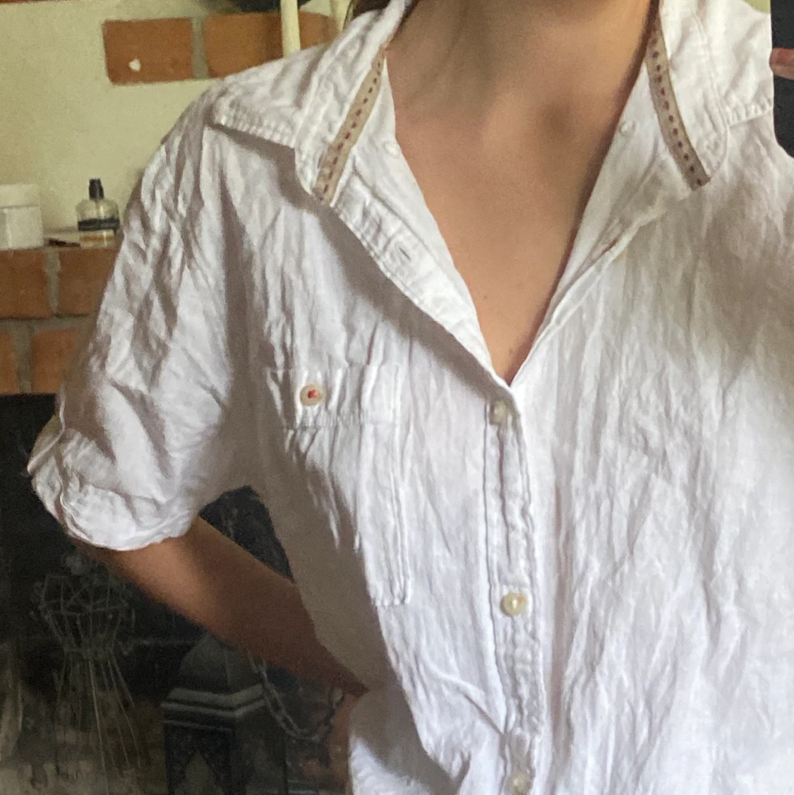 Vit linneskjorta  - 91