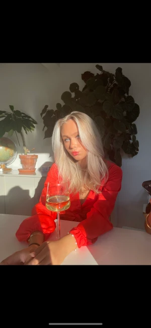 Röd klänning  - Säljer denna super fina röda klänningen som jag haft på mig en gång och köpt i somras. Säljer för den ej kommer till användning🫶