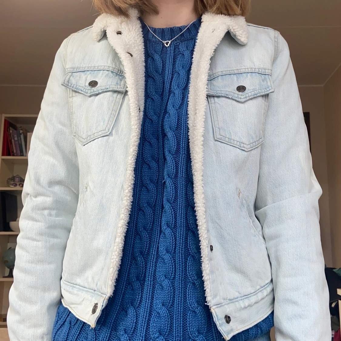 Jeansjacka med foder, M
