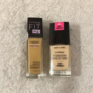 Foundation  - Maybeline som är aldrig använd, wet n wild knappt använd. 2st för 90