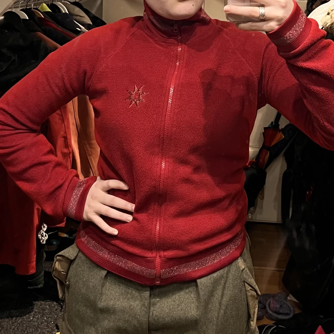 Röd fleece från Only - 90