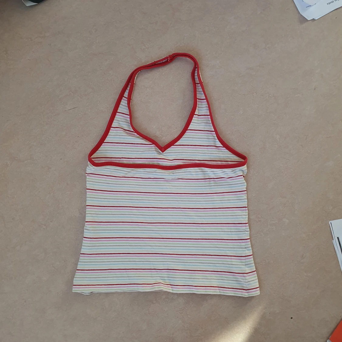 randigt halterneck linne  - 90