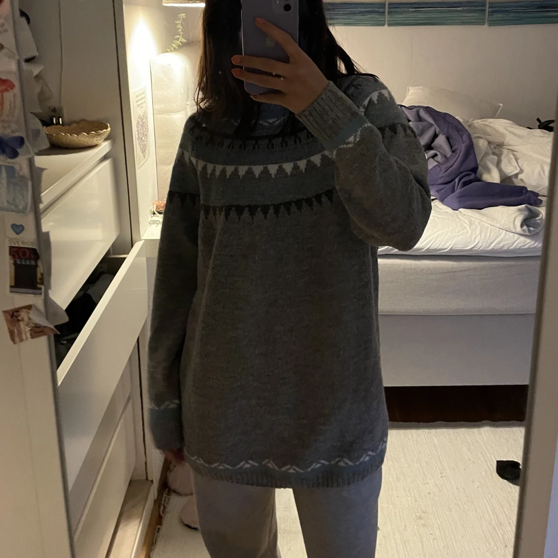 stickad vinter tröja - 90