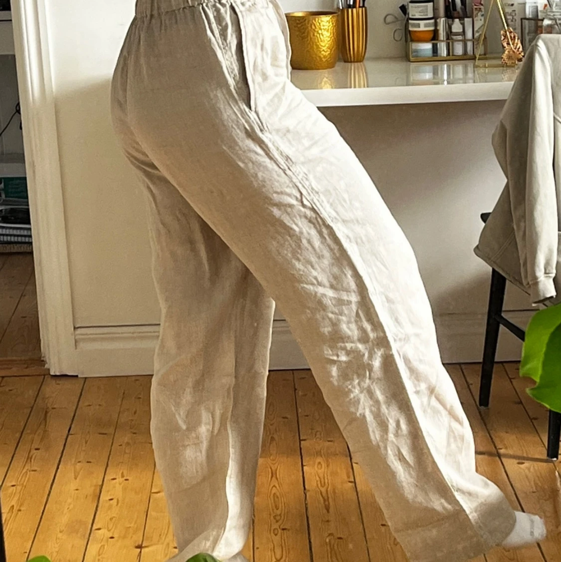 Linnebyxor beige small ARKET - 90