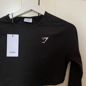 Gymshark tröja  - Svart, kort träningströja som är helt oanvänd. Jättefin men för kort för mig. Den är långärmad med hål för tummarna vilket är as bra. Köpt för 250+frakt men säljer för 200!