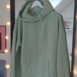 Pastellgrönn hoodie som är lite mer grön i verkligheten än på bilden, aldrig använd 🤪 Oversized 