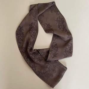 Julien David Silk Headscarf Made in Japan  100% Silk Gorgeous Brown Abstract Print Preowned, shows some signs of wear not visible when worn 254CM Length/13CM Width