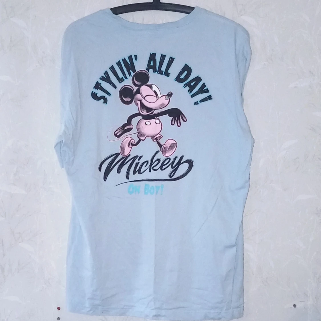 Blå mickey mouse T-shirt - 90