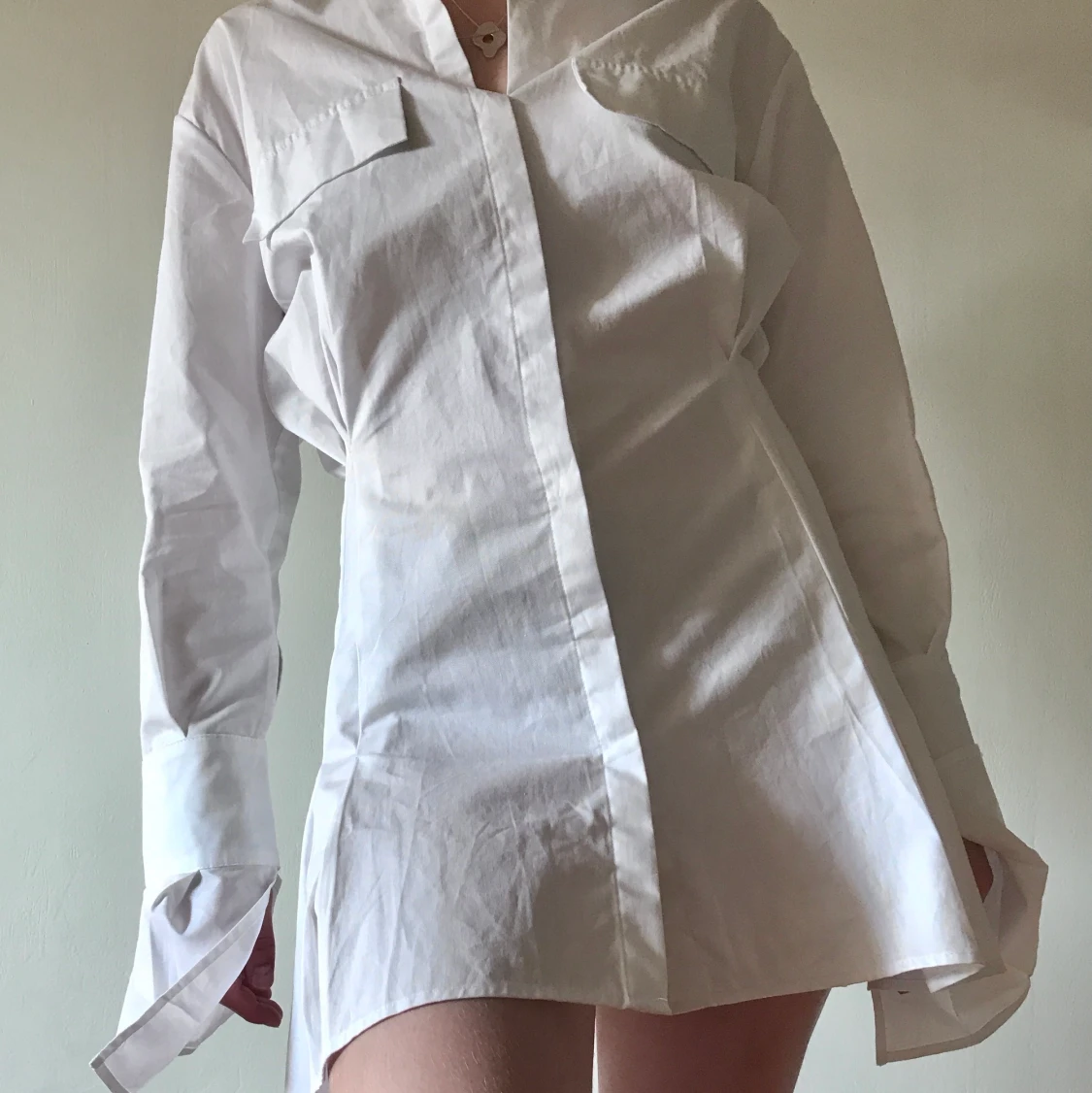 Vit skjortklänning - 90