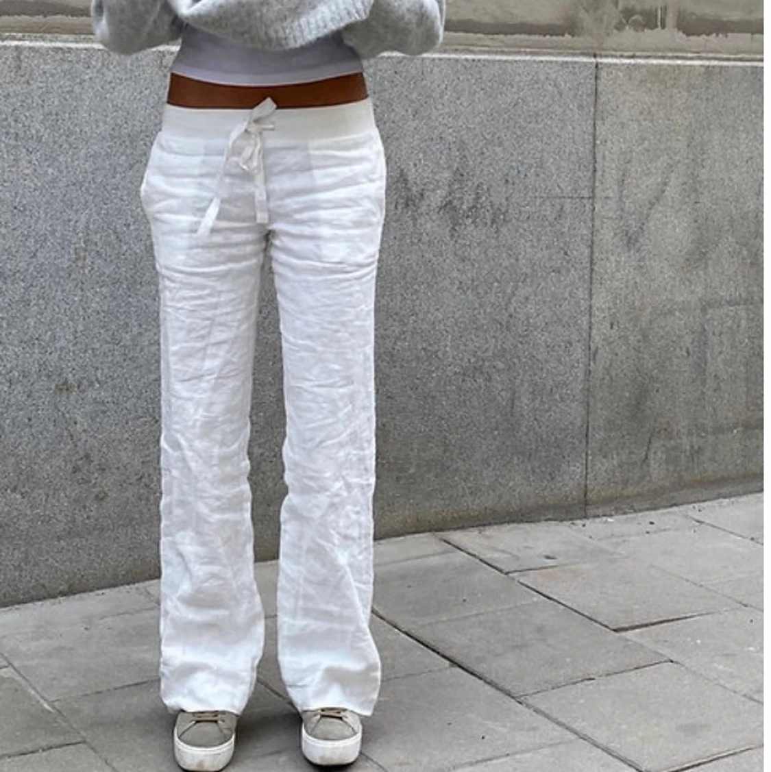 Lågmidjade Linnebyxor