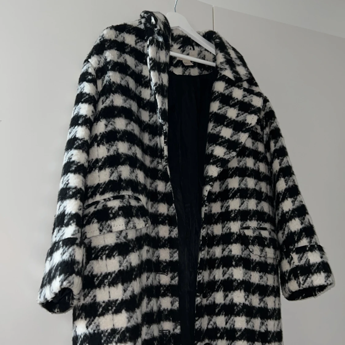 H&M Hundtandsmönstrad kappa, rutig,  Maxi lång Storlek 36 - 90