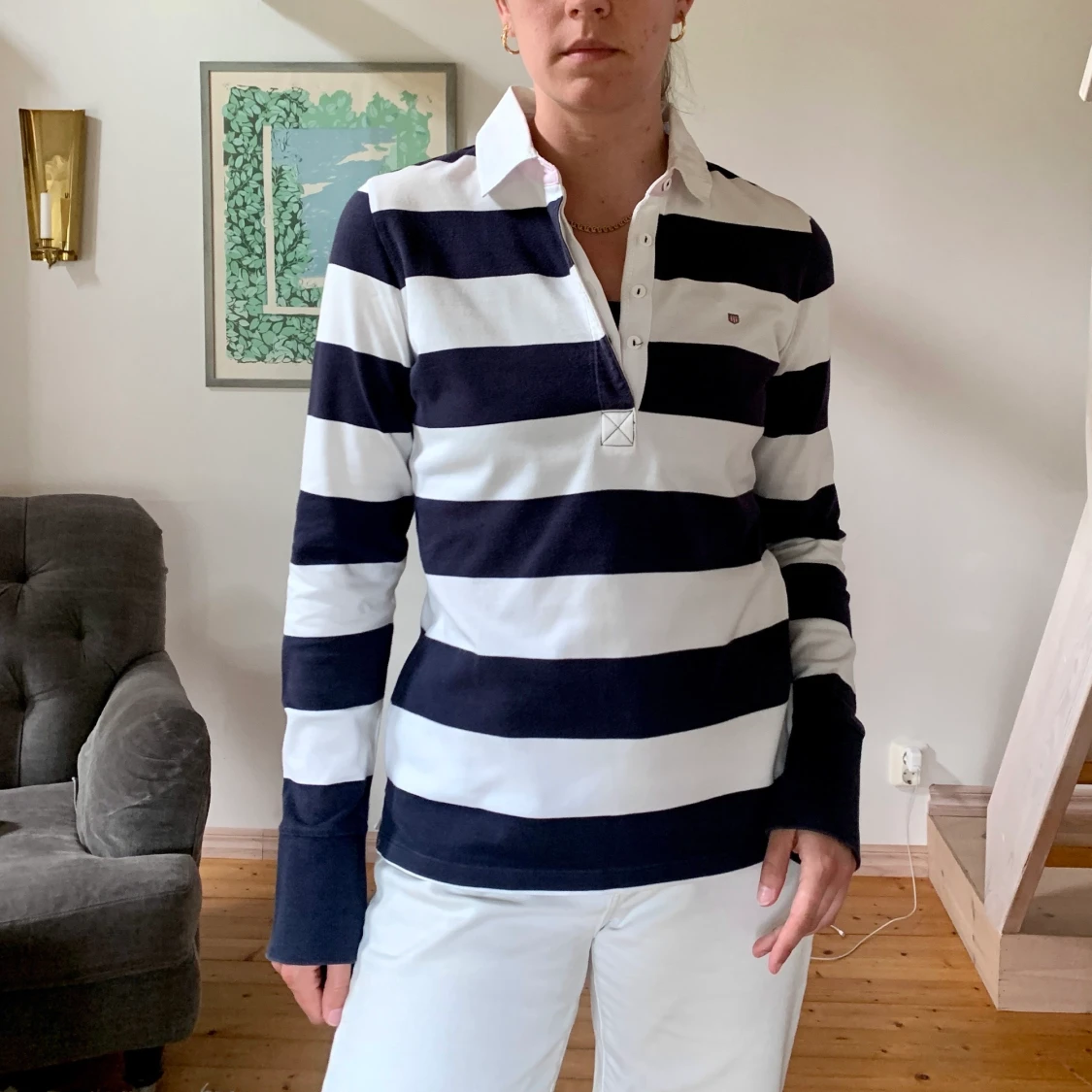 Blåvit Gant Rugbytröja M