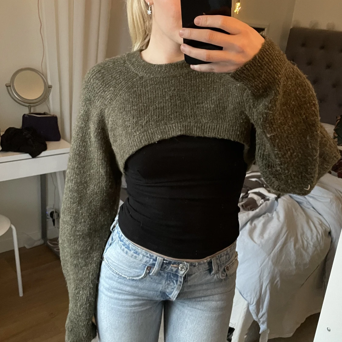 Grön stickad tröja