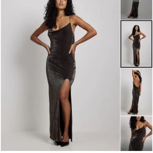 Klänning - Svart/glittrig maxiklänning. Perfekt till balen. Aldrig använd, lappen kvar. Slut på hemsidan i storleken. 600kr exklusive frakt. 😊