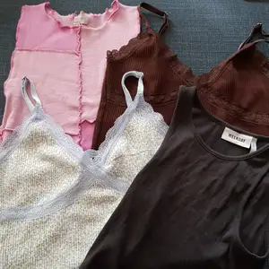 4 olika linnen från h&m, pull and bear och weekday som jag säljer för 35kr st eller 55kr för 2💗