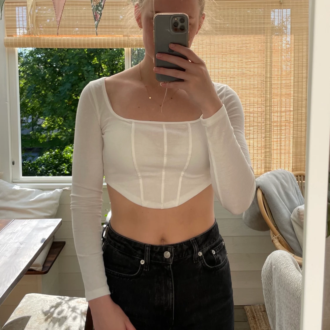 Vit topp storlek M