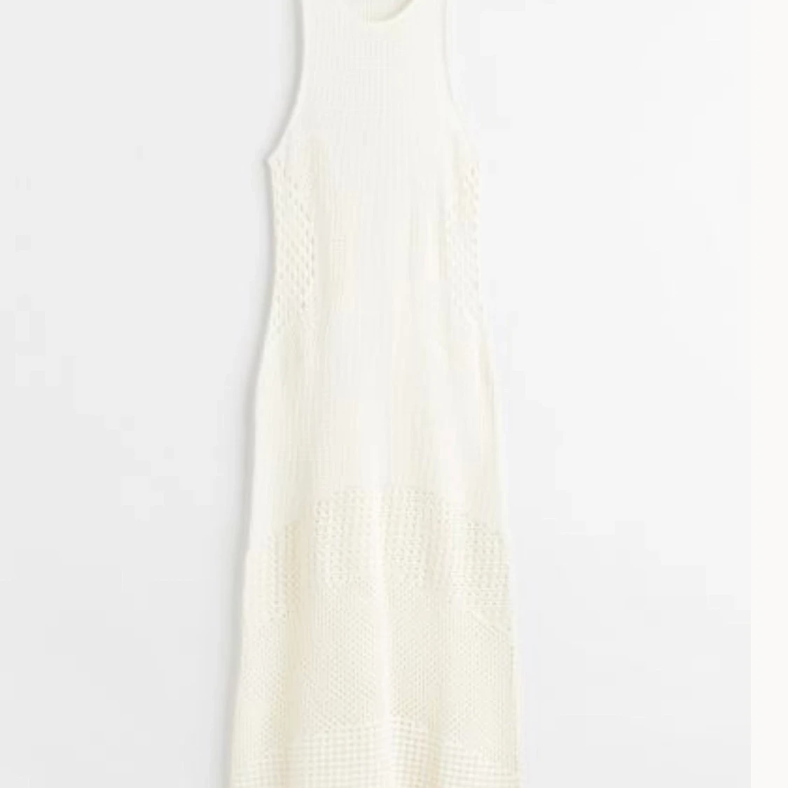 Vit klänning H&M cutout maxiklänning S 36 långklänning  - 90