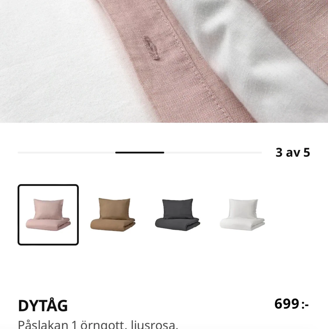 100% LINNE Rosa set helt ny 150x200  - 90