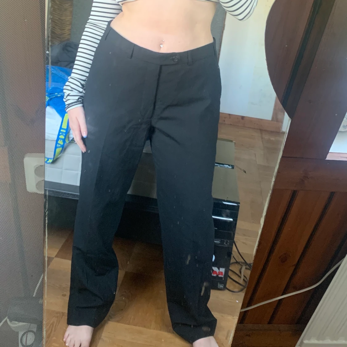 lågmidjade baggy kostymbyxor - 90