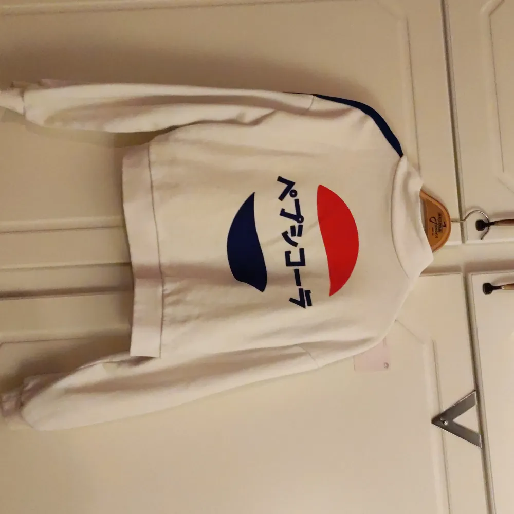 En cropad dragkedje hoodie från H&M med Pepsi loggan Använd  några få gånger men i bra skick Köparen står för frakten . Hoodies.