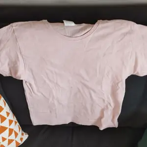 En helt vanlig rosa t-shirt i bomull av fin kvalitet. Kort i modellen. Made in the US of A. 