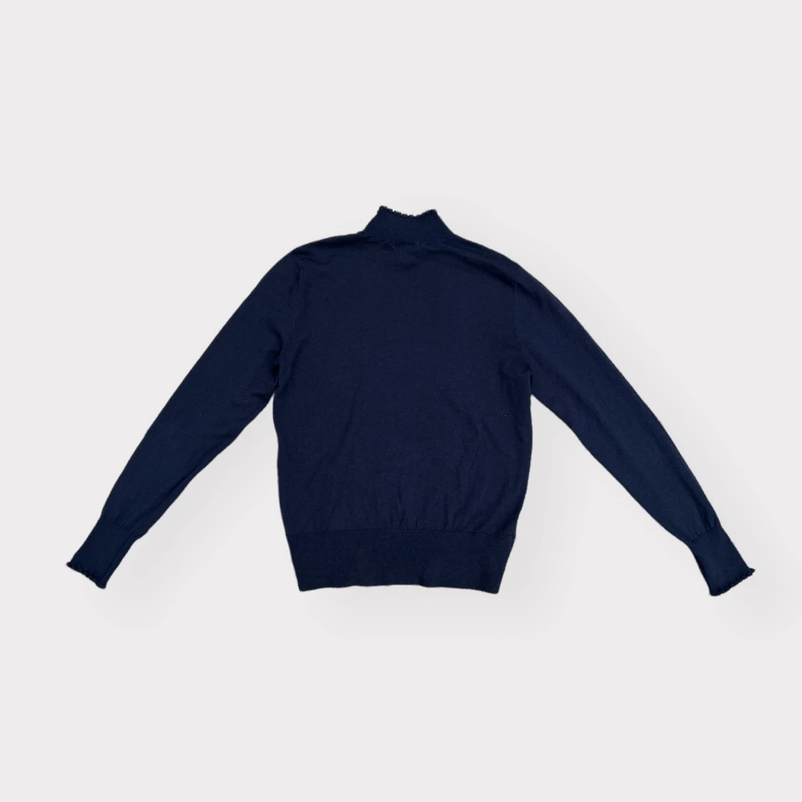 Marinblå finstickad polotröja - 91