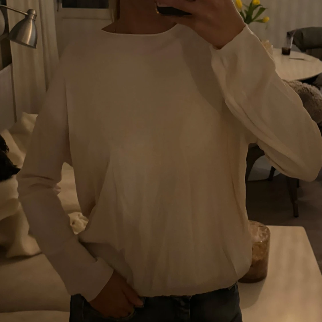 Vit långärmad tröja - 1