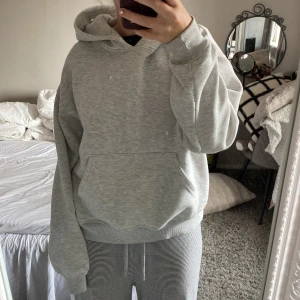 Grå hoodie från Gina Tricot - En ljusgrå hoodie från Gina Tricot. Storlek S, något nopprig 