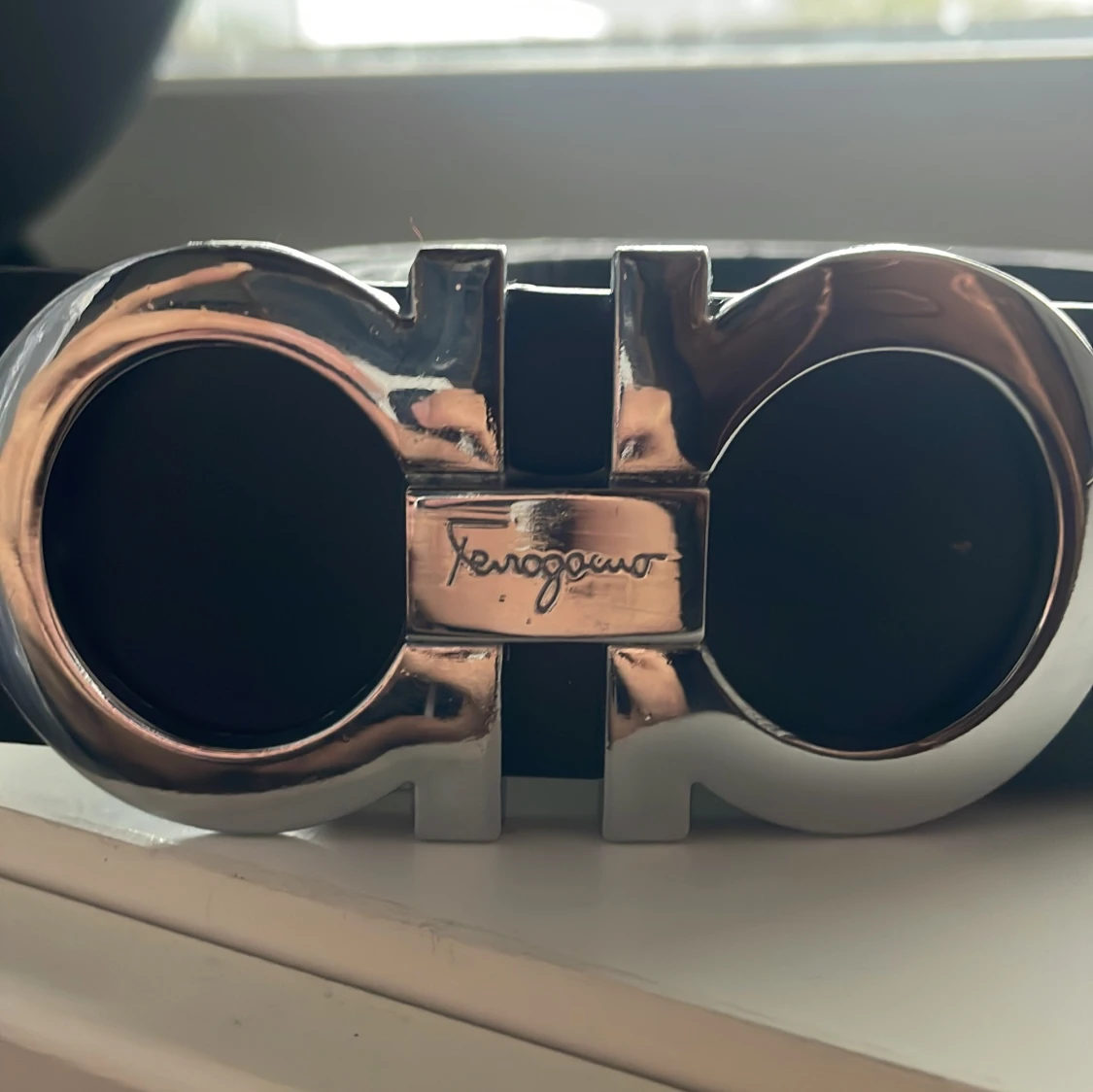 Silver Ferragamo bälte  - 1