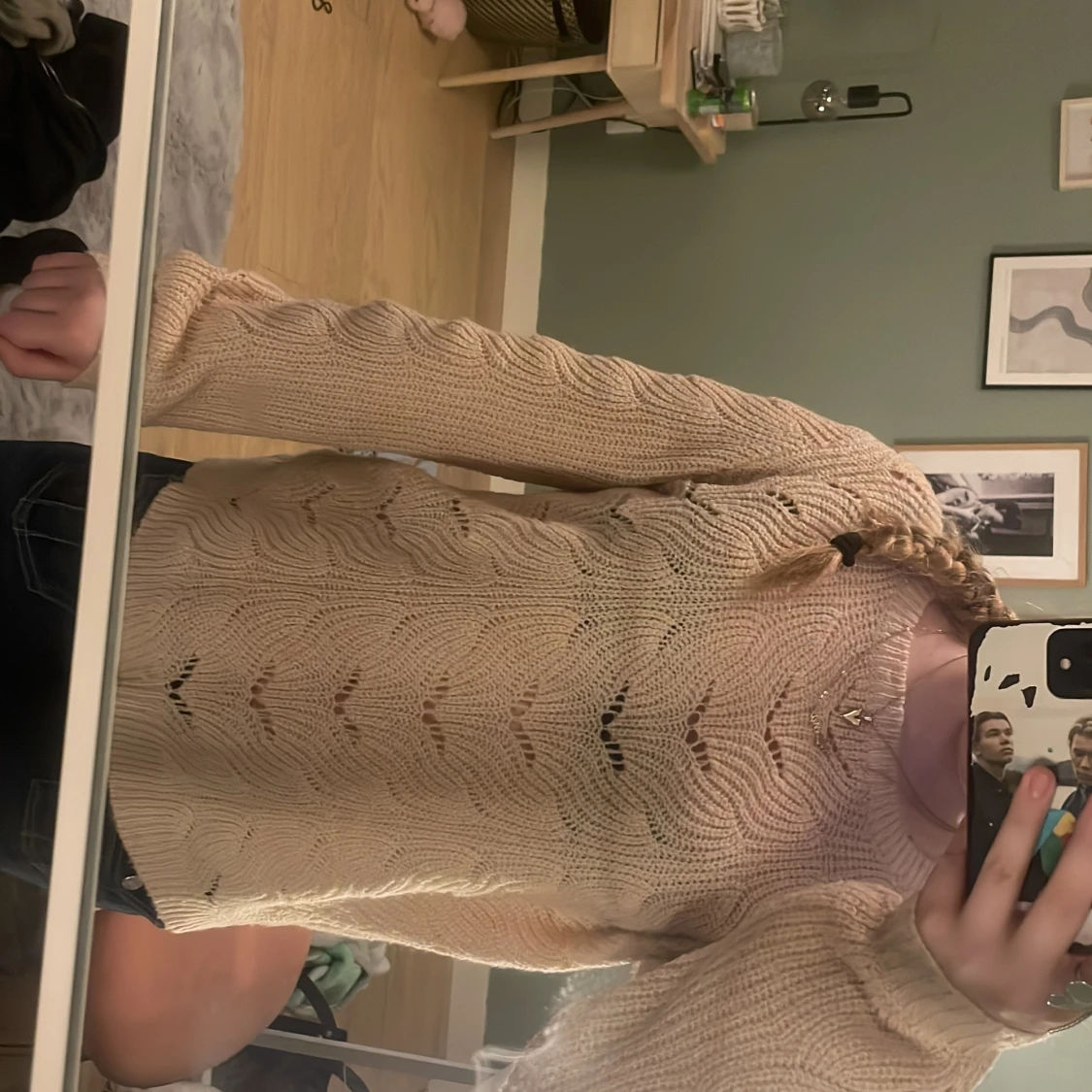 Beige stickad tröja från Neo Noir - 1