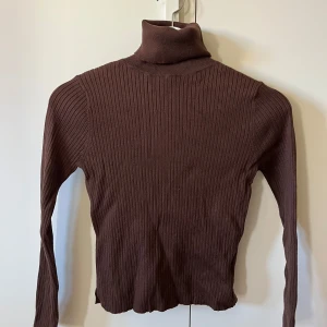 Brun ribbad polotröja - Brun ribbad polotröja med långa ärmar. Stl. 164/xs från Zara. Aldrig använd