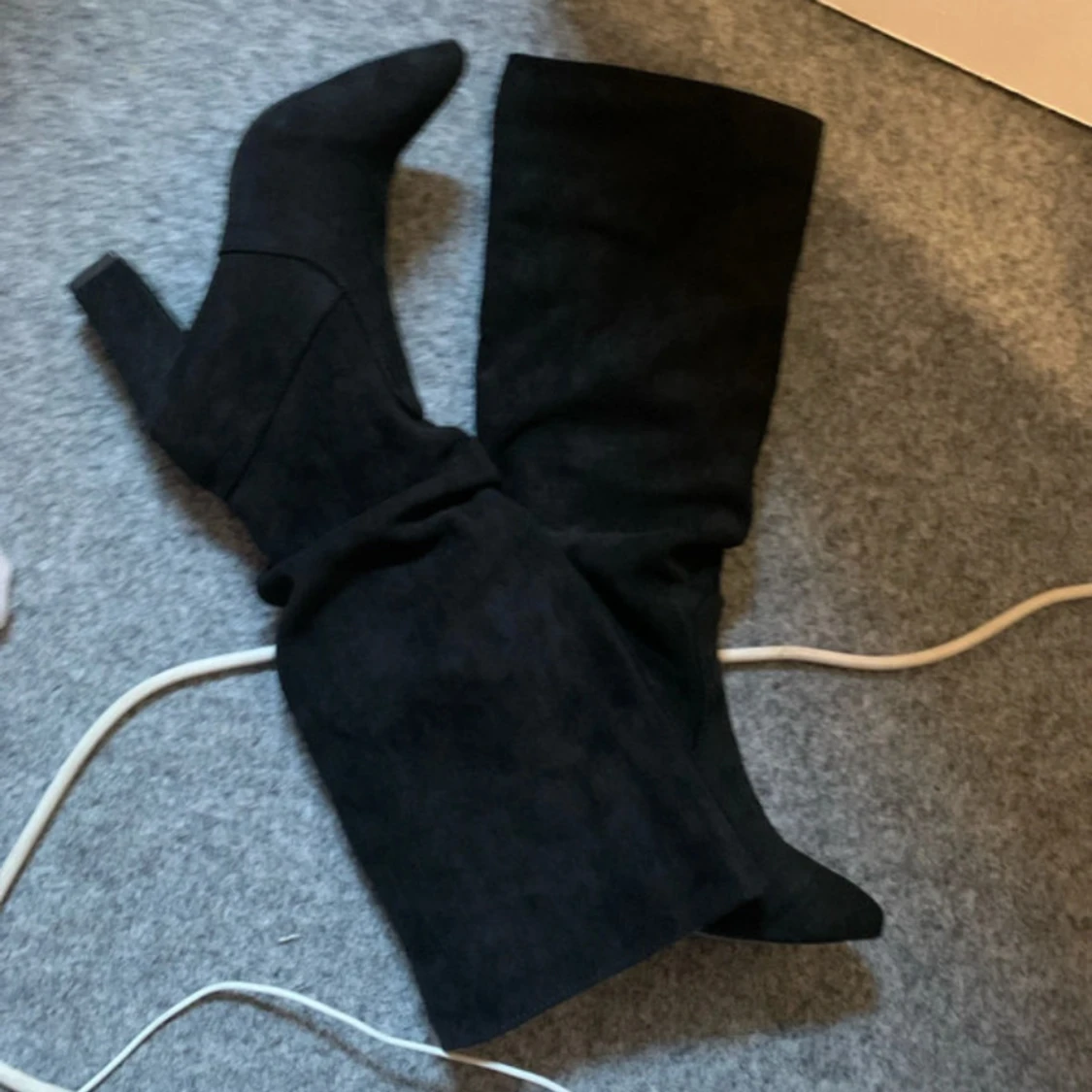 Svarta höga stövlar med klack - 3