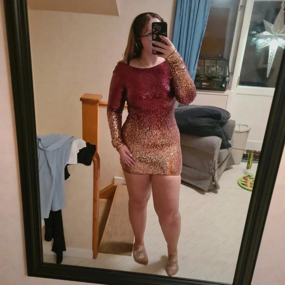 Paljettklänning str S - 2