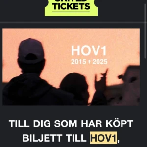 Hov1 billjet gärdet!!! - 3 Hov1 biljetter till salu kan såklart köpas enskilt också!! Det är bara att skriva för frågor och ektaheta bevis skicka inana såklart💓💓
