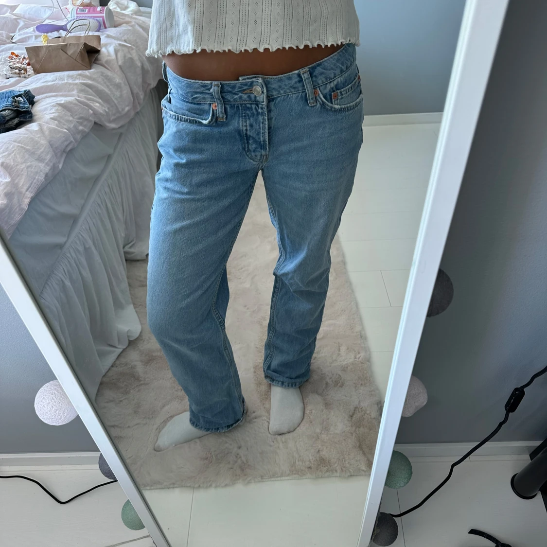  ljusblå jeans straight fit