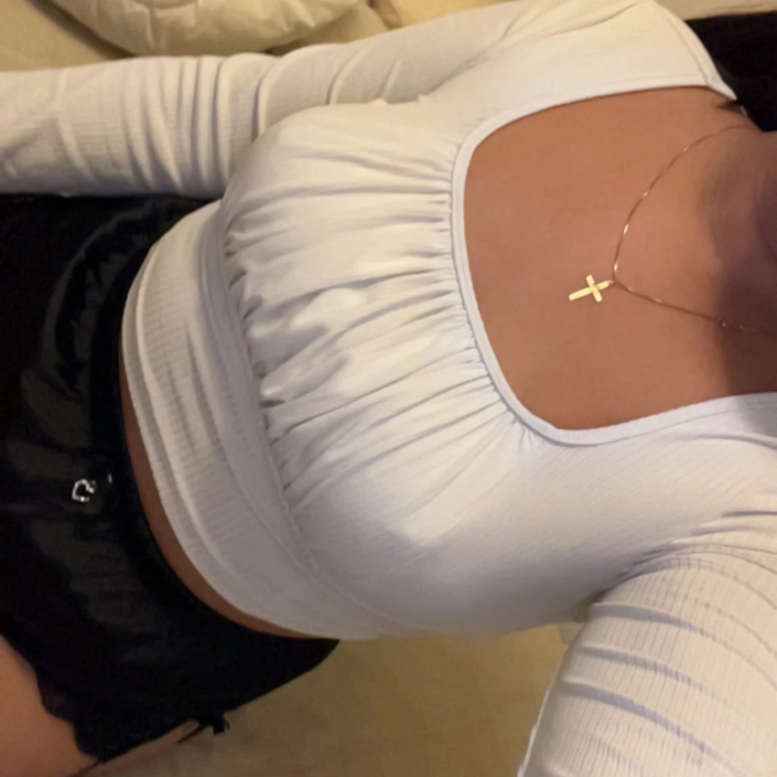 Vit croppad topp från SHEIN