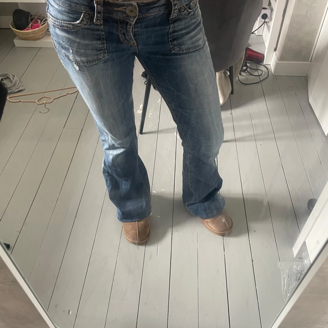 Blå bootcut jeans w26 l32 - 1