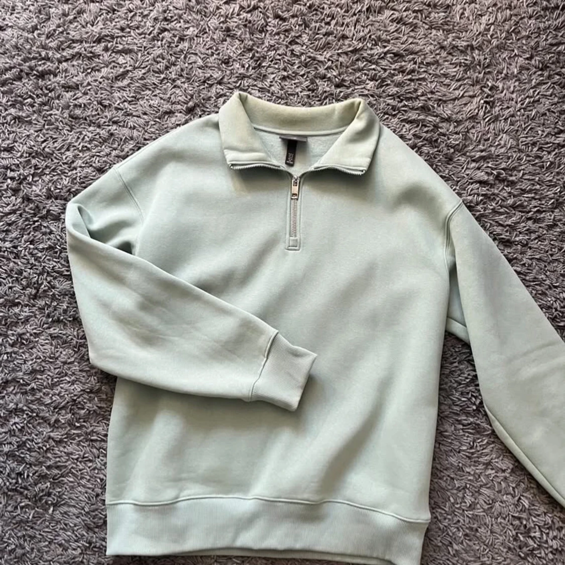 Halv Zip Tröja ljusgrön - 4