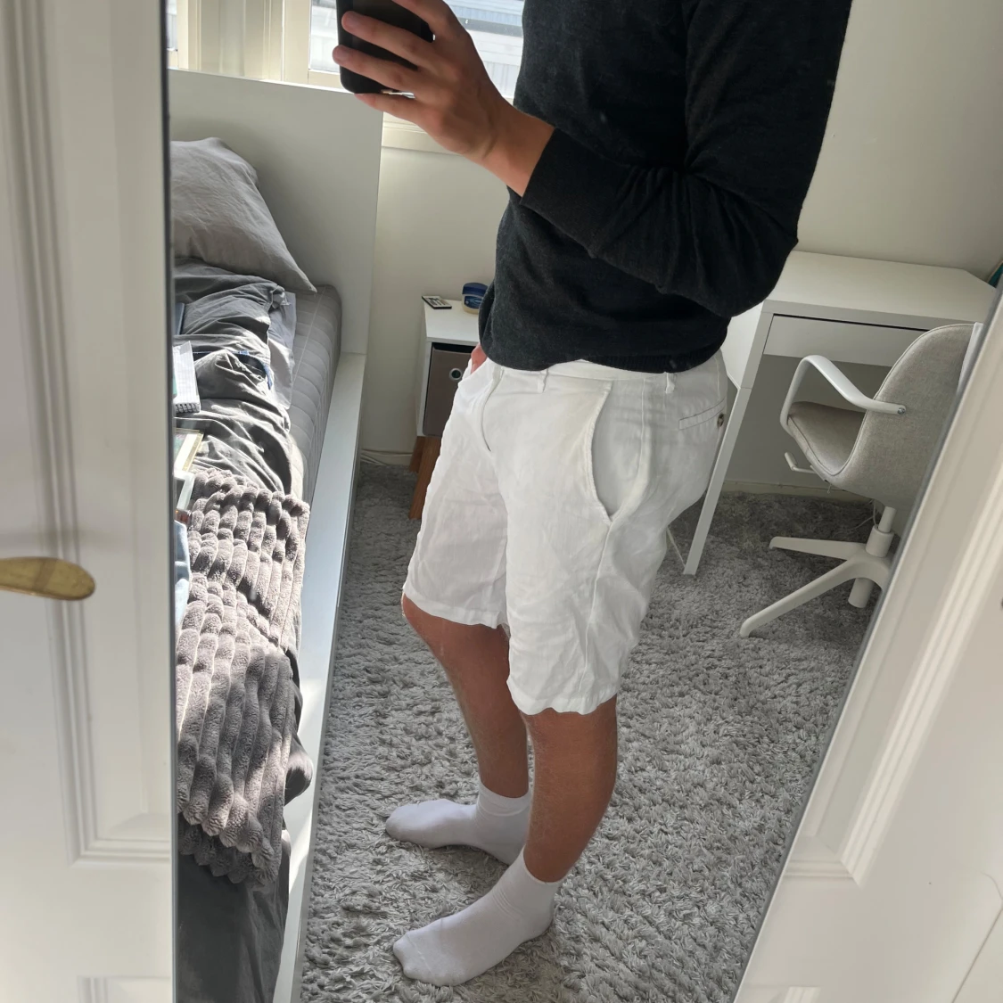 Grå bruun & stengade tröja  - 1