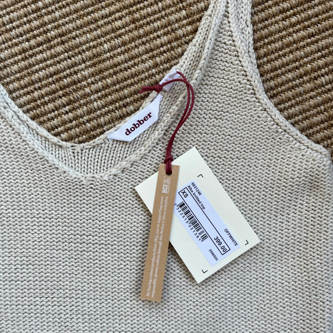 Beige stickad linnetopp från Dobber - 2