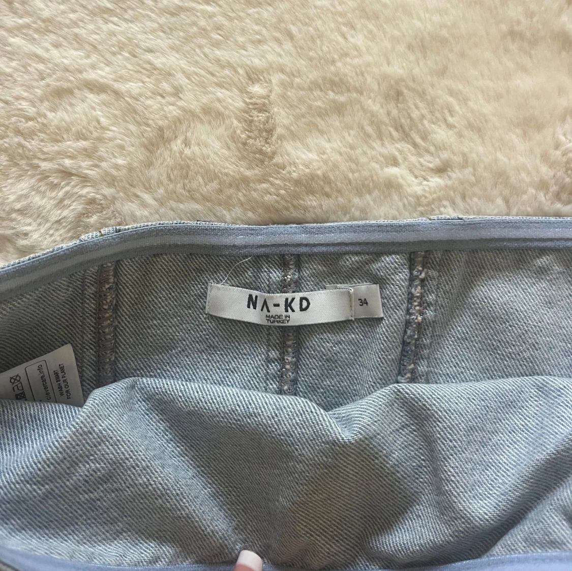 Ljusblå jeans tubtopp från NA-KD - 1