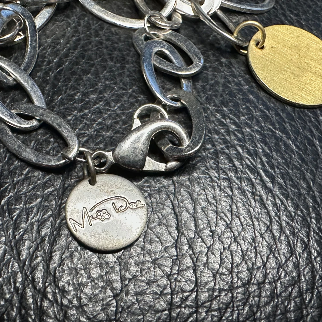 Chunky vintagehalsband i silver, brons och guld - 100 cm långt - 00-tal - Från svenska Miss Dee  - 4