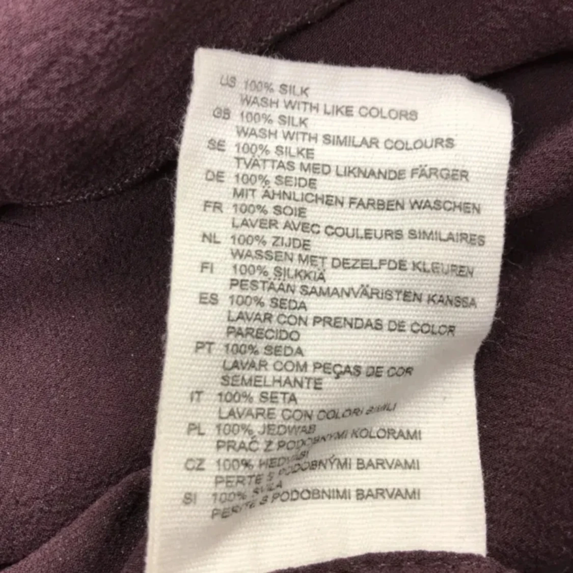 Mörklila silkesklänning Karl Lagerfeld H&M - 2