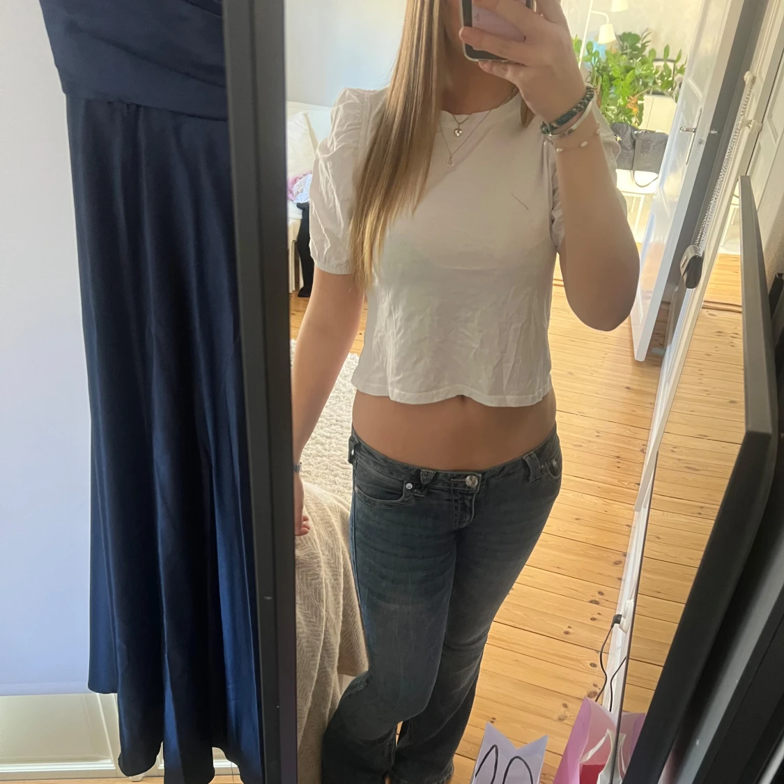 Vit croppad blus - 1